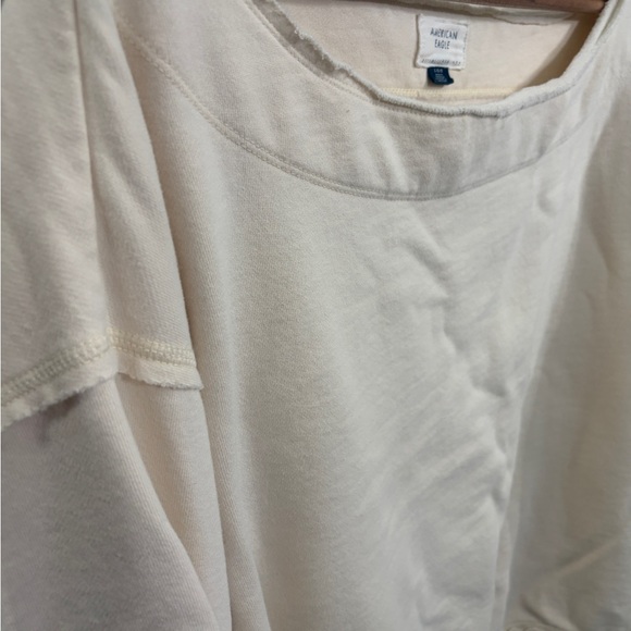 American Eagle Outfitters size Large Cream Scoop Neck Sweatshirt.Effortless - Picture 5 of 10